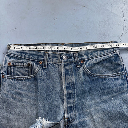 Levis 501 Vintage 90s USA XX Straight Leg Jeans 33x36 Light Wash Act 30x32