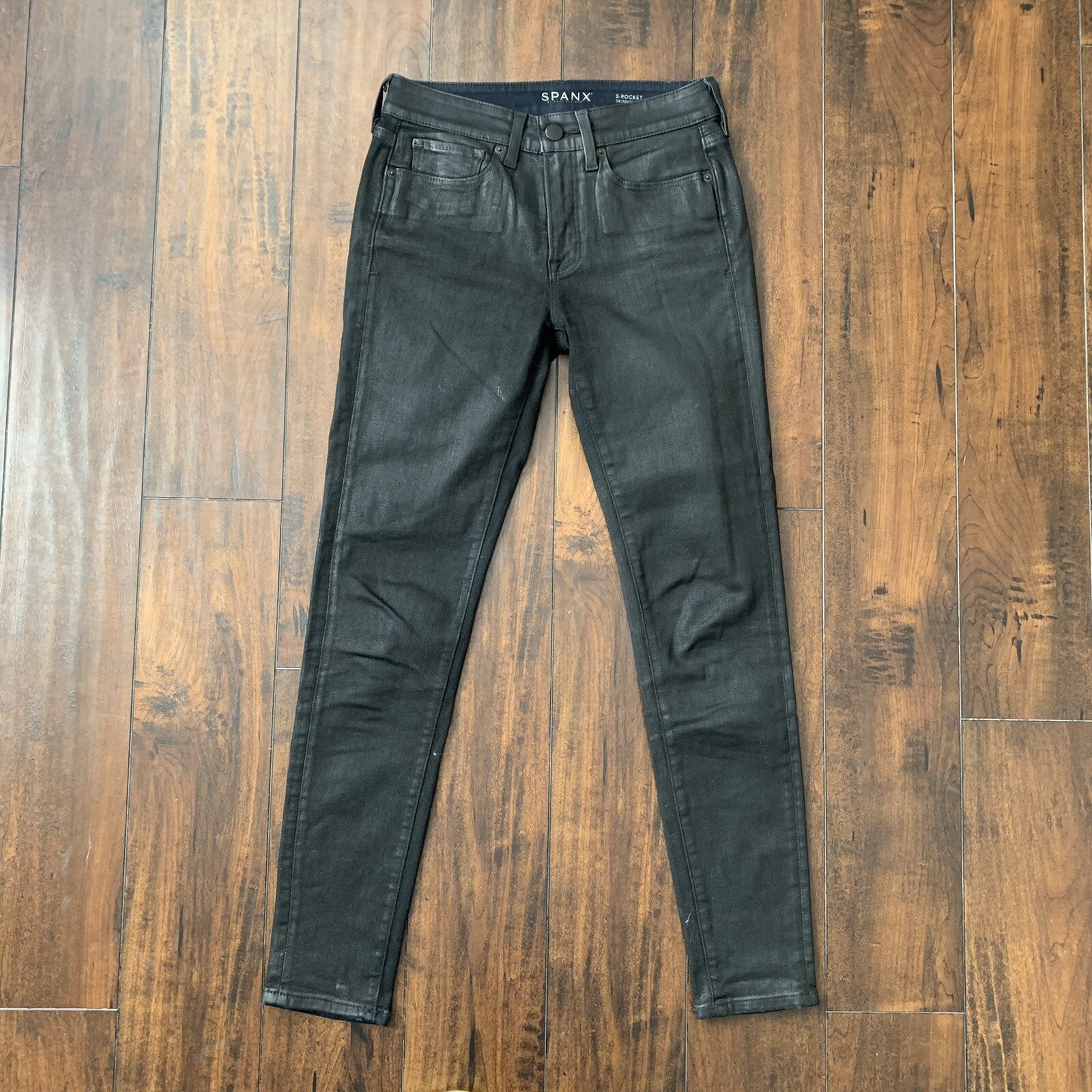 Spanx Women’s 5 Pocket Ankle Skinny Jeans Size 27x28 Black Vintage Style Used