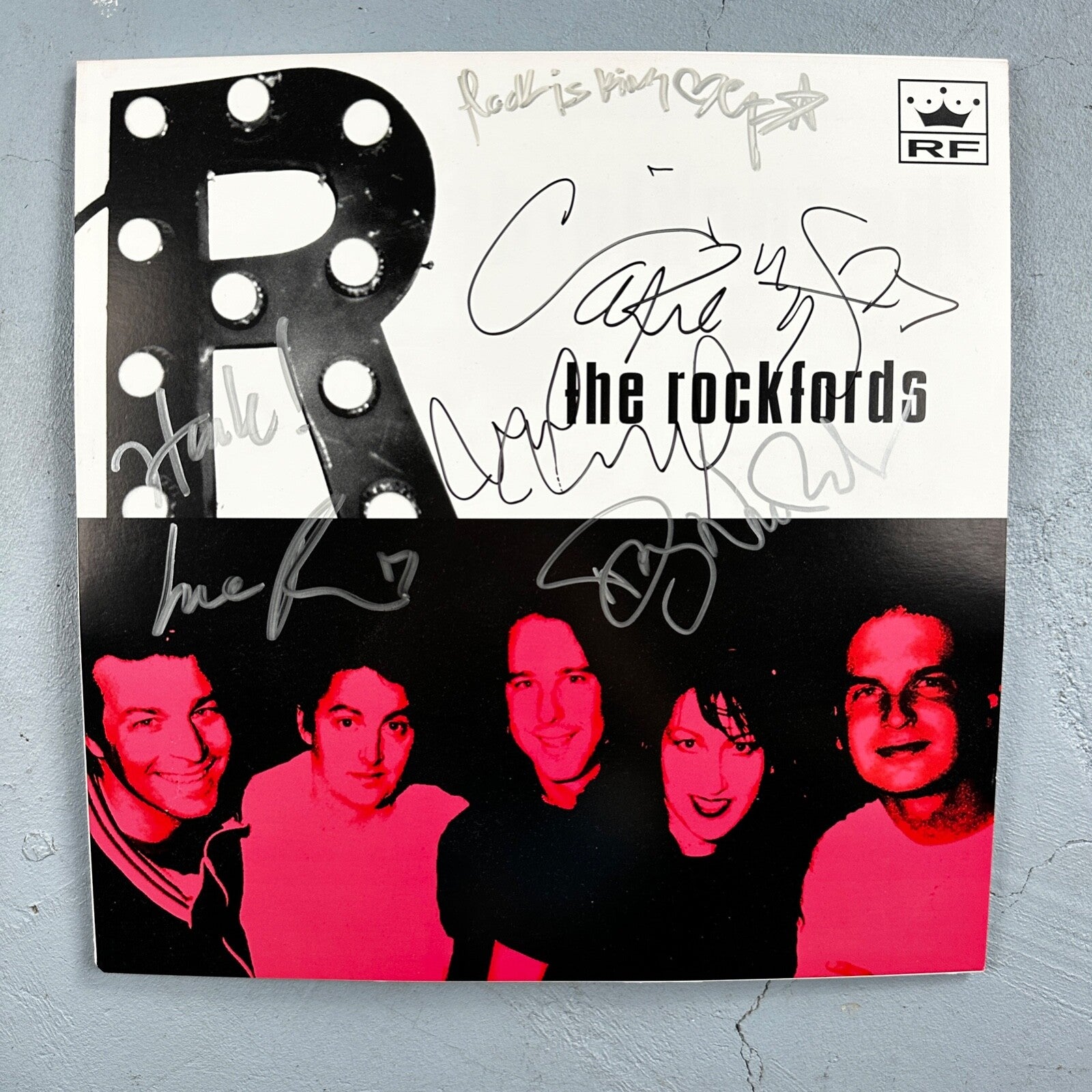 The Rockfords Band Signed Autograph Poster Board Rare Seattle Washington Rock