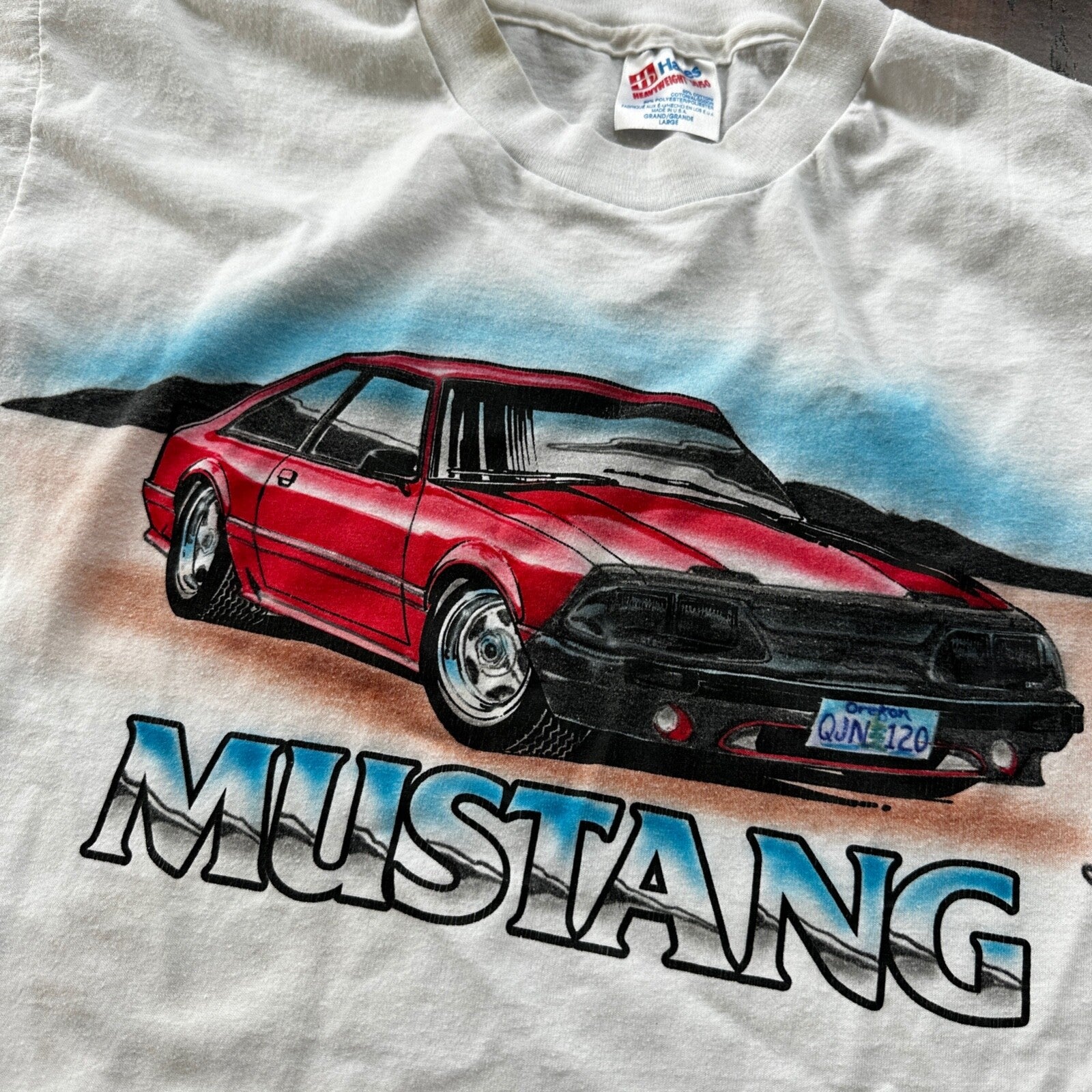 Mustang 80s Vintage T Shirt Oregon PDX Art Car Sports Racing American Muscle