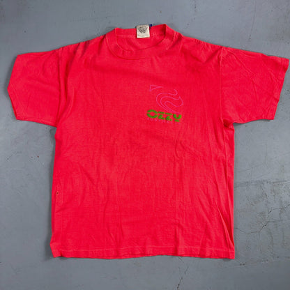 VTG 90s Ozzy Australia Single Stitch T-Shirt Men's Large Neon Pink Surf USA Rare