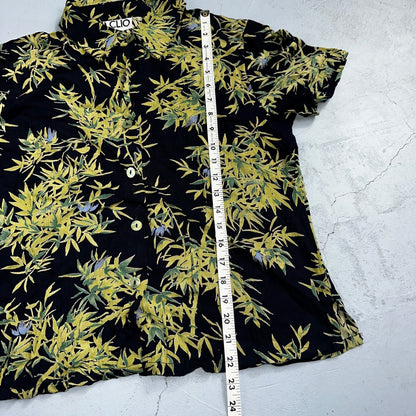 Clio VTG 2 Piece Set Blouse Shirt Pants Rayon Hawaiian Floral Boho Chic 1980s