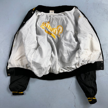 Vintage Pittsburgh Pirates Starter Satin Jacket Nylon 80s Black Chainstitch Duke