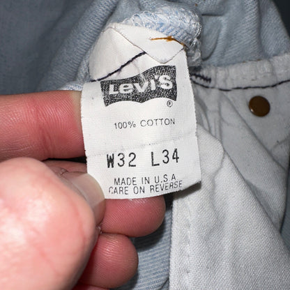 Levis 501 Vintage 90s USA XX Straight Leg Jeans Blue Light Wash 32x34 Act 29x26