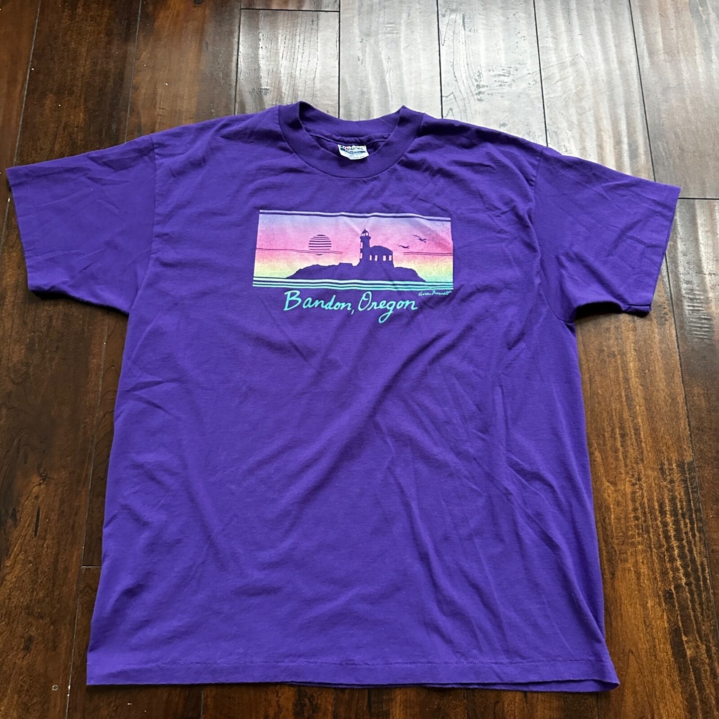 Bandon Oregon Vintage T Shirt 80s Hanes 50/50 PDX Portland Sea Ocean Travel