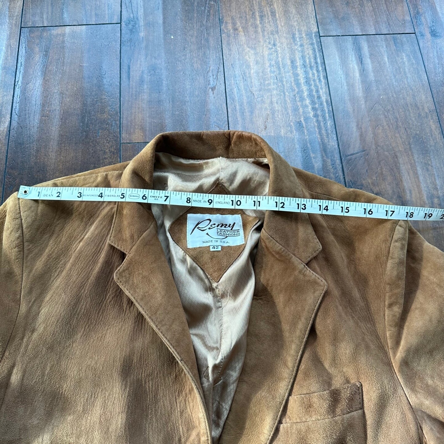 Remy Vintage Brown Suede Leather Jacket Blazer 42 80s 70s Winter Cool Rockabilly