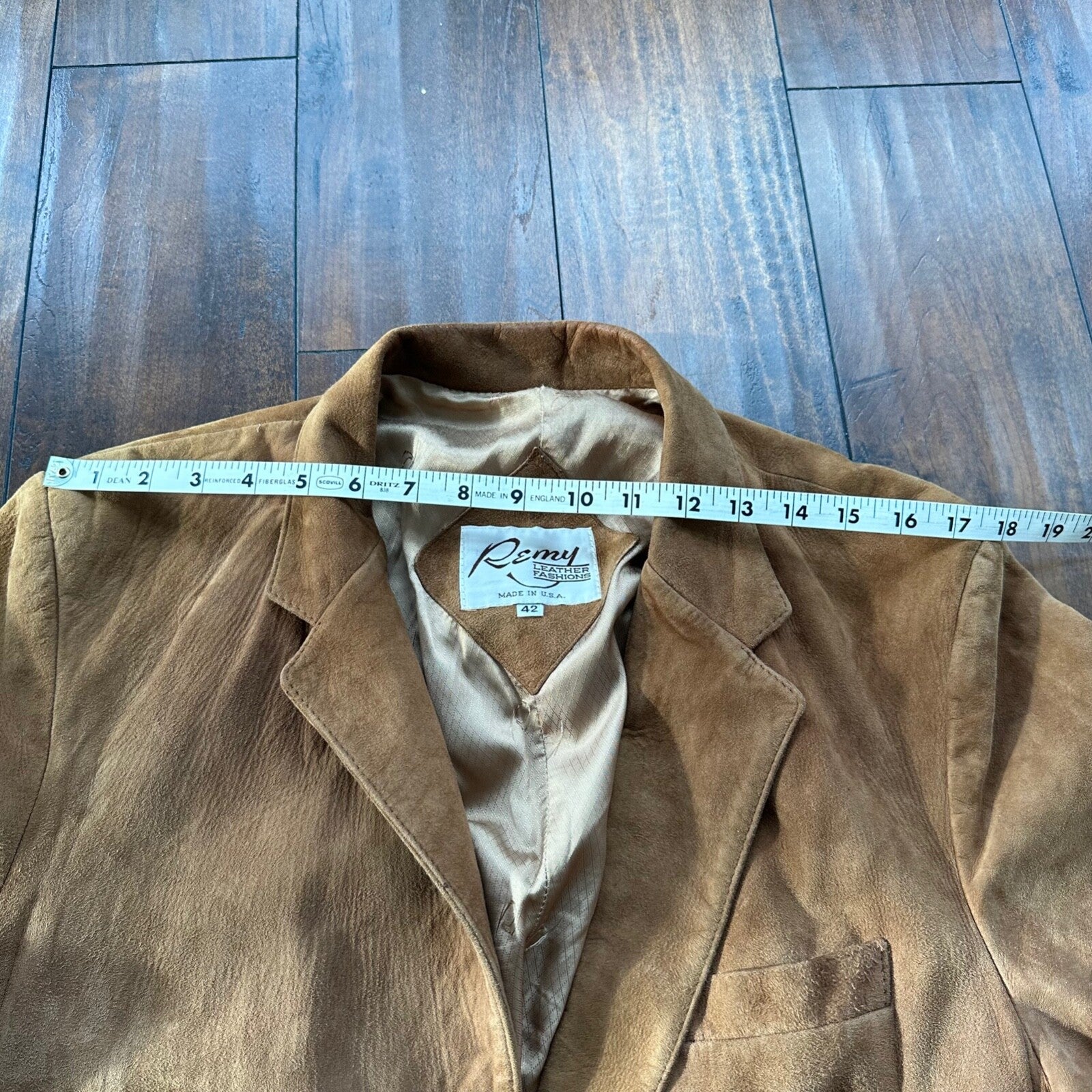 Remy Vintage Brown Suede Leather Jacket Blazer 42 80s 70s Winter Cool Rockabilly