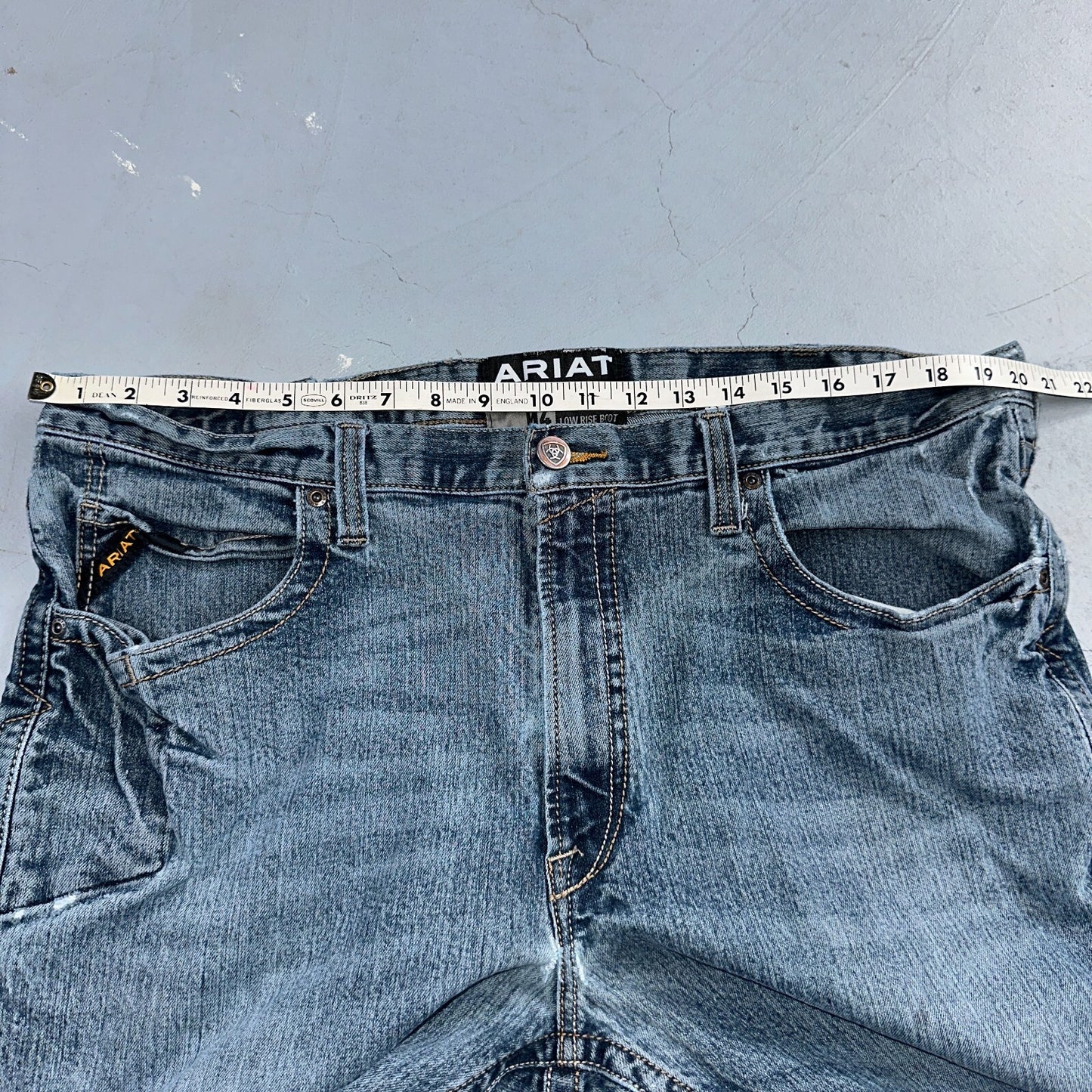 Ariat Rebar Jeans Men's 40x30 Blue M4 Low Rise DuraStretch Edge Boot Cut Western