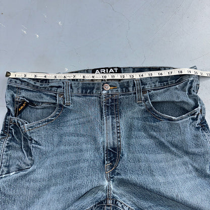 Ariat Rebar Jeans Men's 40x30 Blue M4 Low Rise DuraStretch Edge Boot Cut Western