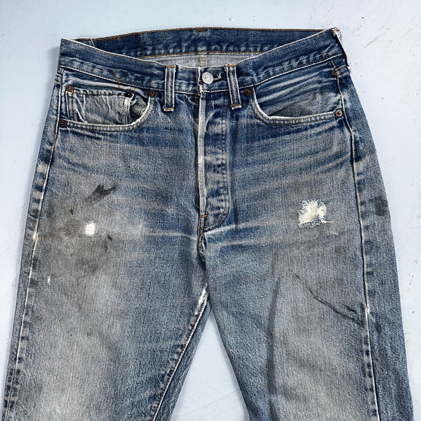 Levis 501 Vintage 80s Redline Selvedge USA XX Jeans Light Wash 32x36 Act 30x31