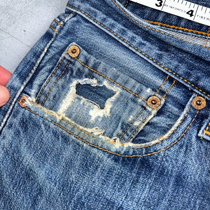 Levis 501 Vintage Y2K XX Straight Leg Jeans Blue Med Wash 34x34 Act 33x27