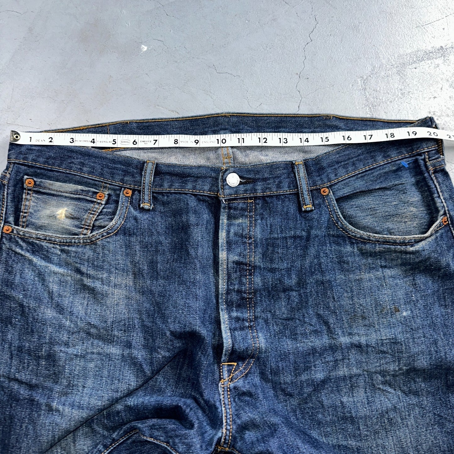 Levis 501 Y2K XX Straight Leg Jeans Blue VTG Dark Wash 40x32 Act 40x31