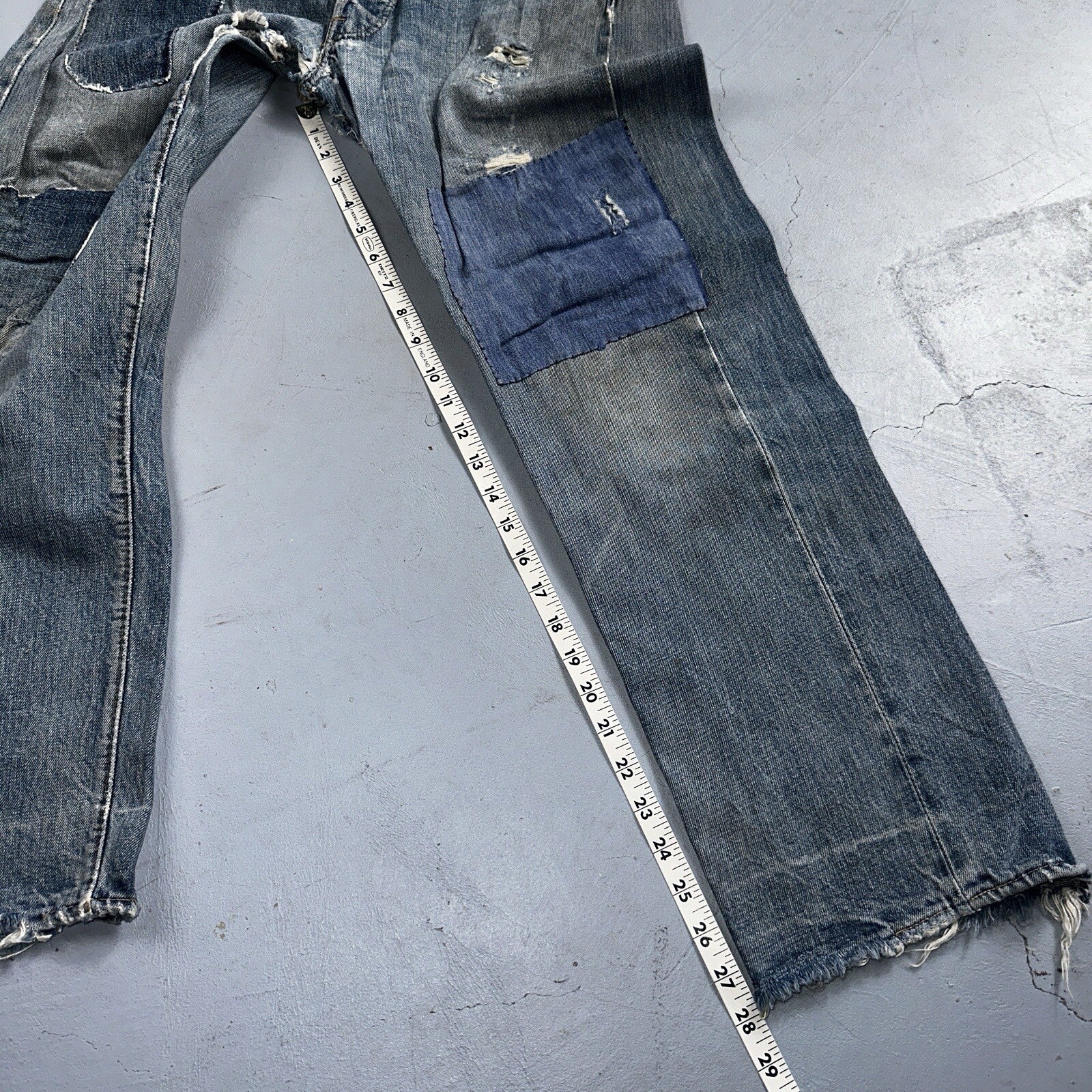 Levis 501 VTG 70s SS Redline Selvedge Jeans XX Blue Med Wash Patched Act 31x28