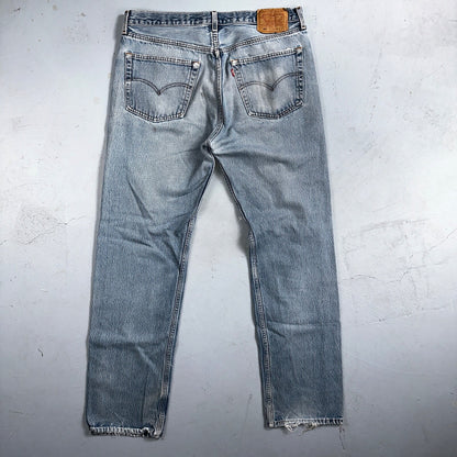 Levis 501 Vintage 90s XX Straight Leg Mexico Jeans 38x34 Light Wash Act 35x31