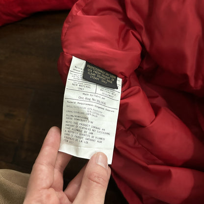 Vtg. Eddie Bauer Goose Down Red Snow Insulated Heavy Hooded Jacket 80s M Korea