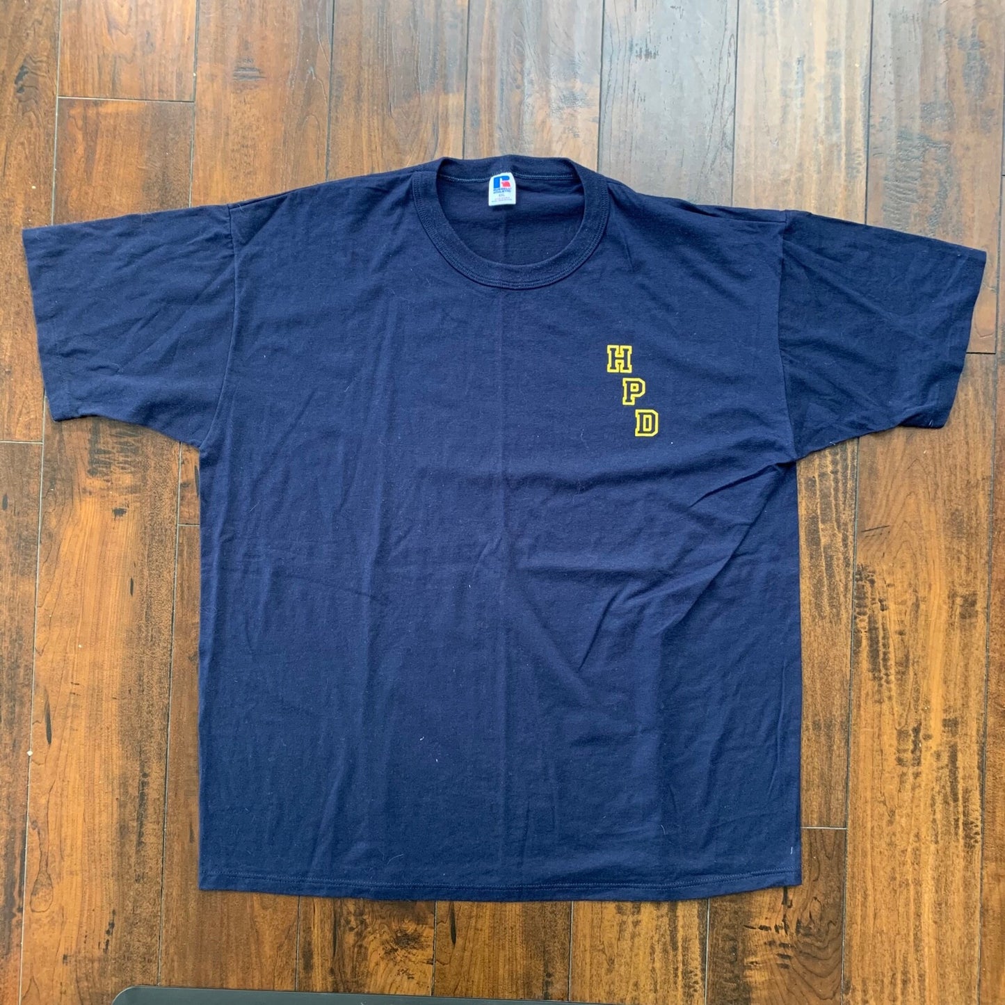 HPD Basic Simple Vintage T Shirt Worker Travel Rap Movie Anime 90s Russell Navy