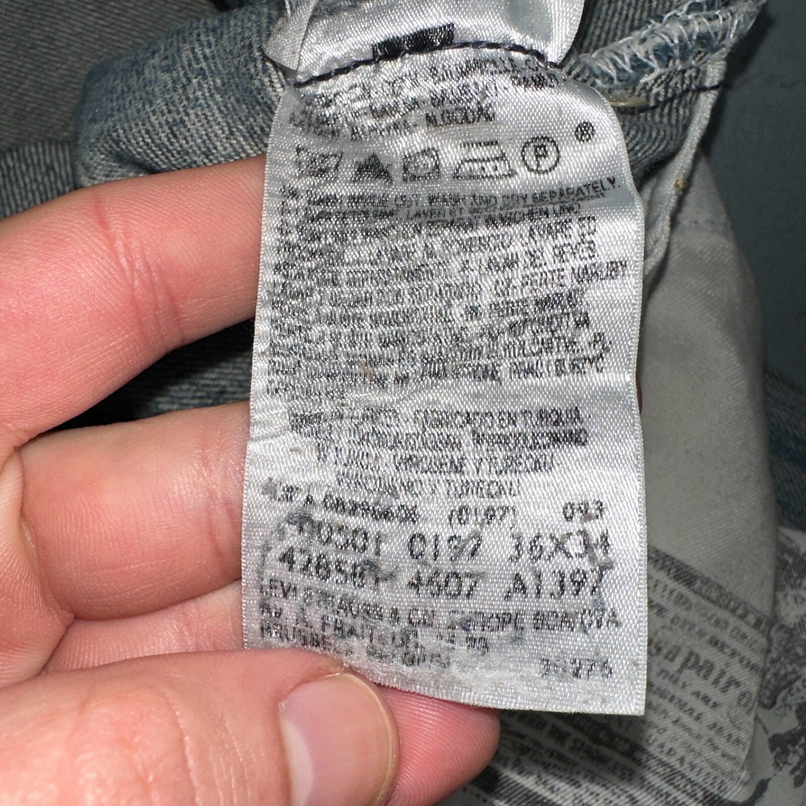 Levis 501 Vintage Y2K XX Straight Leg Jeans Blue Crazy Wash 36x34 Act 34x31