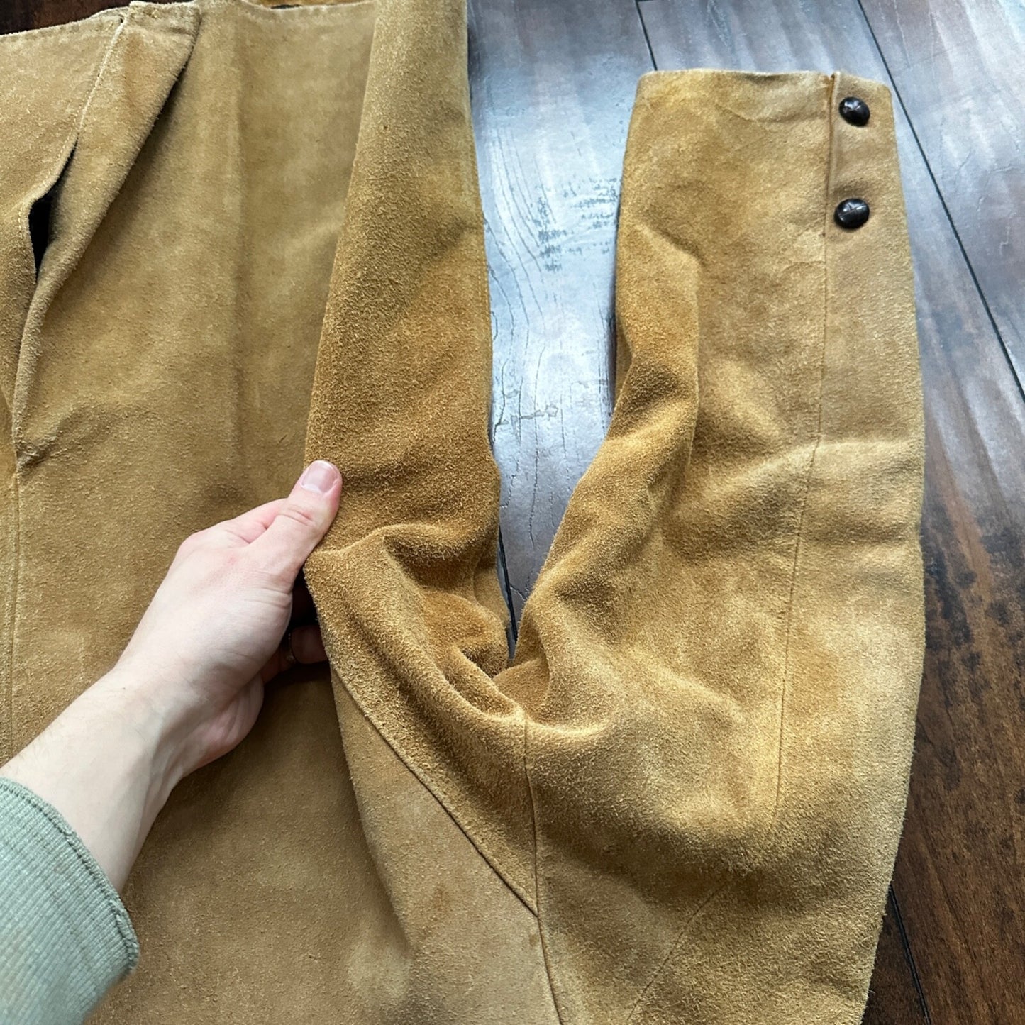 VTG 1960s Brown Leather Suede Hippie Western Coat Jacket 44 Rockabilly 60s 70s