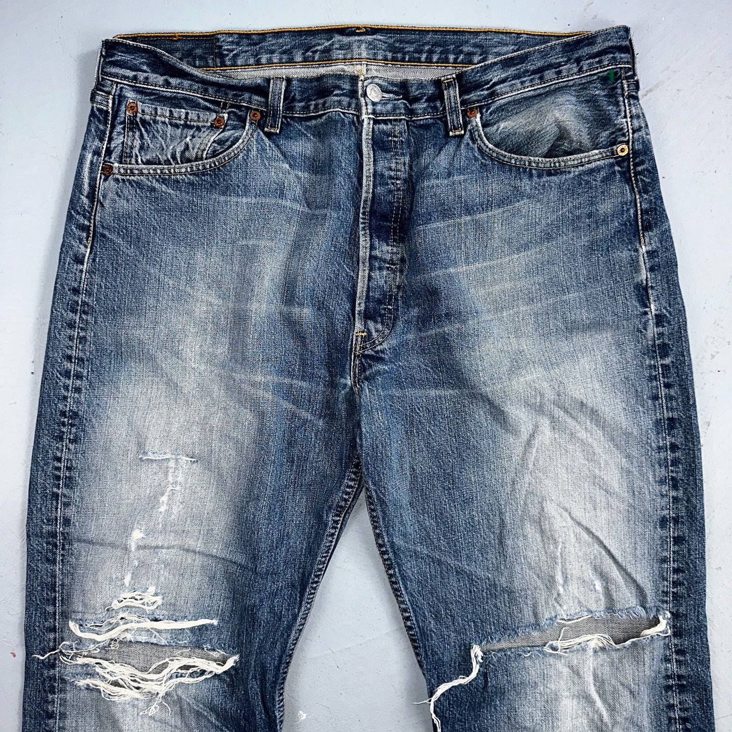 Levis 501 Vintage 90s Spain XX Straight Leg Jeans Blue Med Wash 38x34 Act 38x33