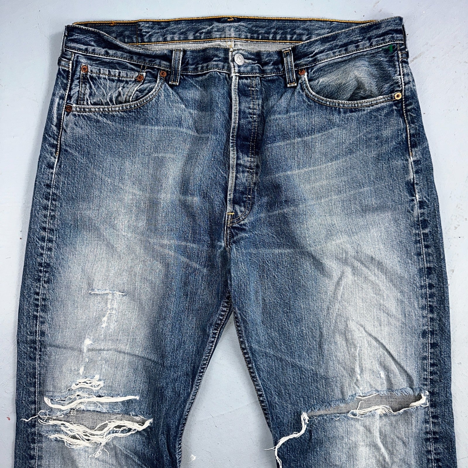 Levis 501 Vintage 90s Spain XX Straight Leg Jeans Blue Med Wash 38x34 Act 38x33