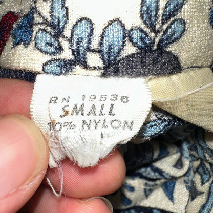 VTG 70s Disco Shirt Men’s Size Small Original 1970s Paisley Floral Rockabilly