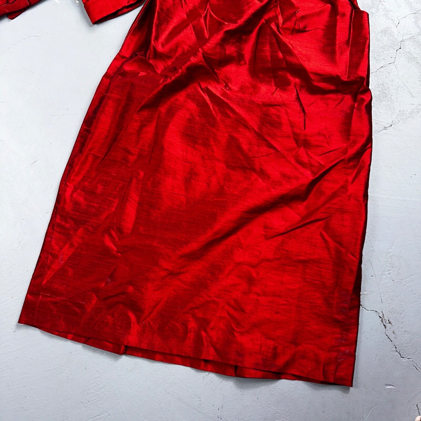 Real Vintage 1940s Lorayne Original Long Red Top Button Down Dress Women's 40s