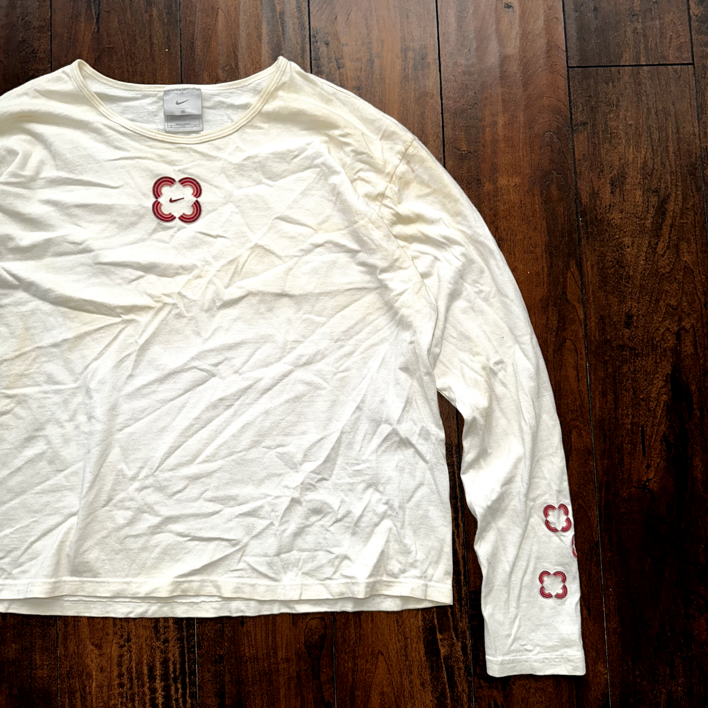 Nike Vintage T Shirt Flowers Y2K Long Sleeve Cute Gym Yoga Sports Tee 90s Thrash