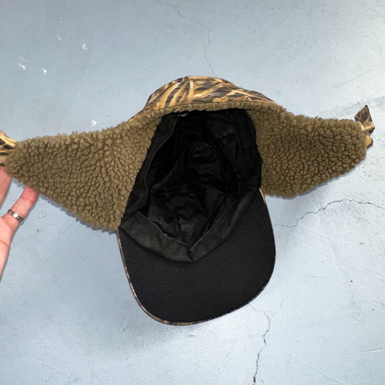 Woodland Ear Flap VTG Hat Cap Snapback Forest Hunting Wood Land Warm M