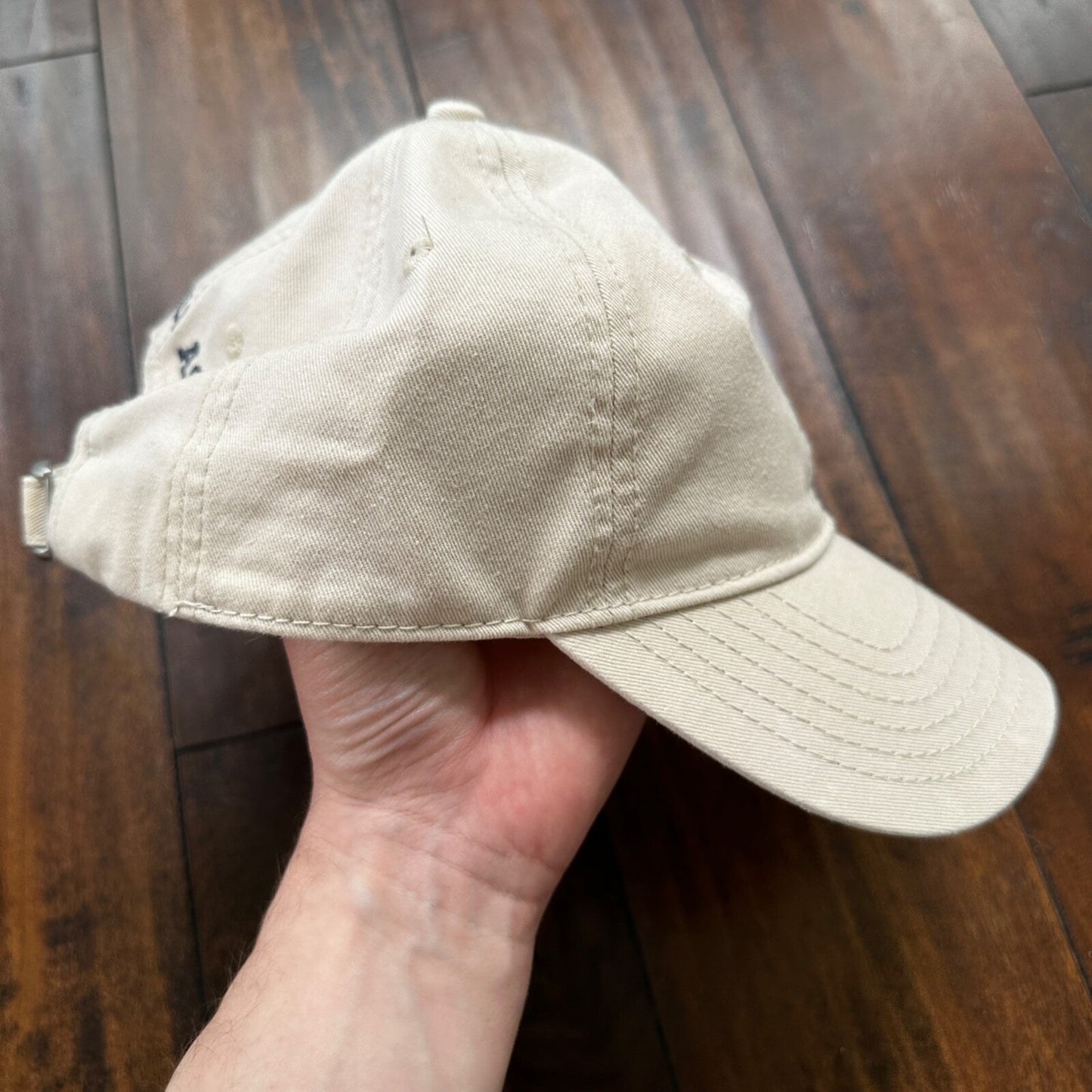 Polo Ralph Lauren Beige VTG Hat Cap Snapback Basic Logo Clean ASSN
