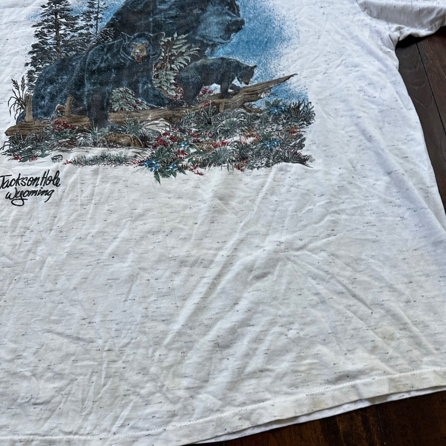 Oneita Blackbears VTG T Shirt 90s Bears Jackson Hole Wyoming Forest Hunting XL