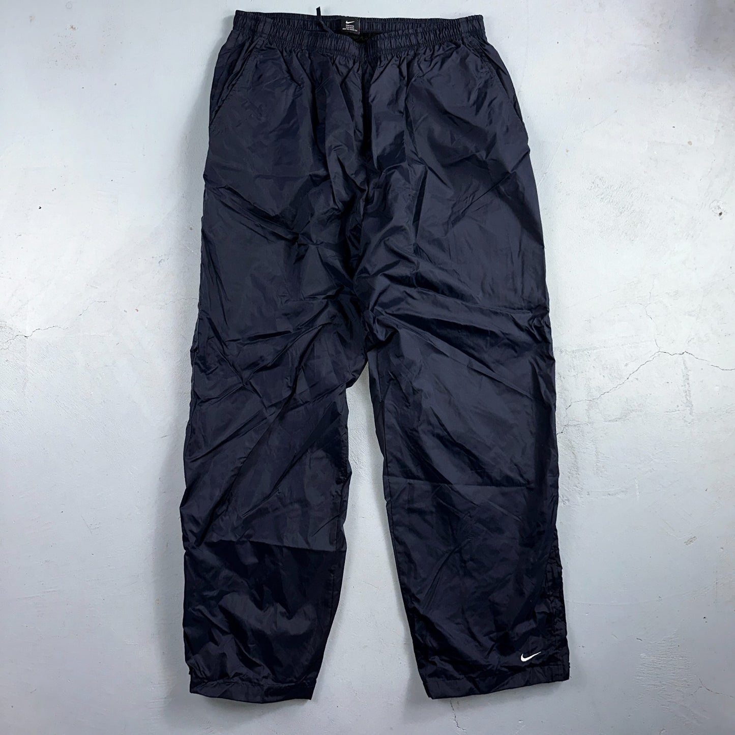 Nike VTG 90s Windbreaker Track Pants Ankle Zip Netted Blue 1990s Essential