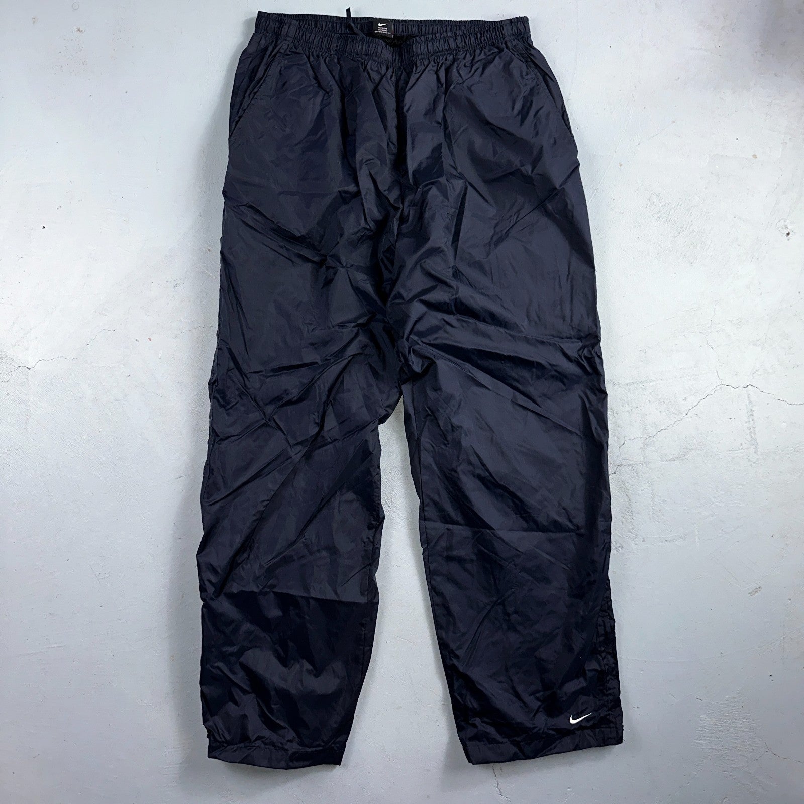 Nike VTG 90s Windbreaker Track Pants Ankle Zip Netted Blue 1990s Essential