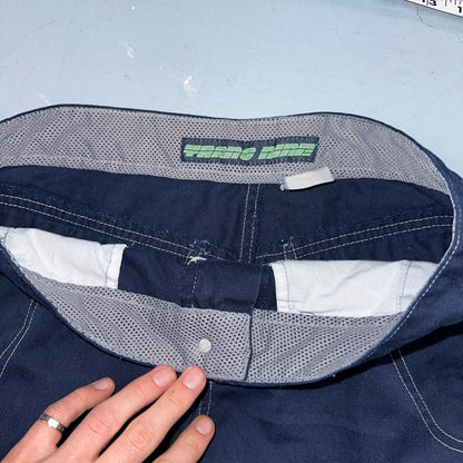 Vintage Trans Nine Rave Y2K Navy Blue Wide Leg Retro Pants Womens 30 x 30