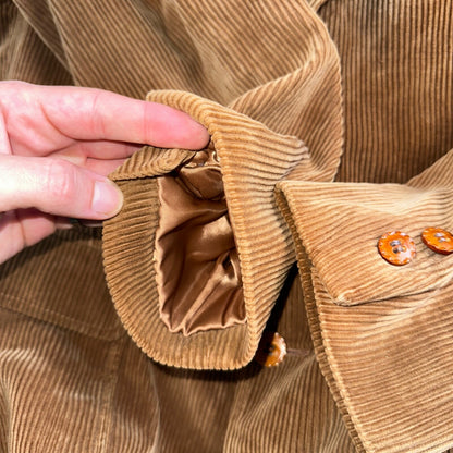 VTG Mens Suit 40 Jacket Sport Coat Rockabilly 80s 90s Corduroy Brown Short