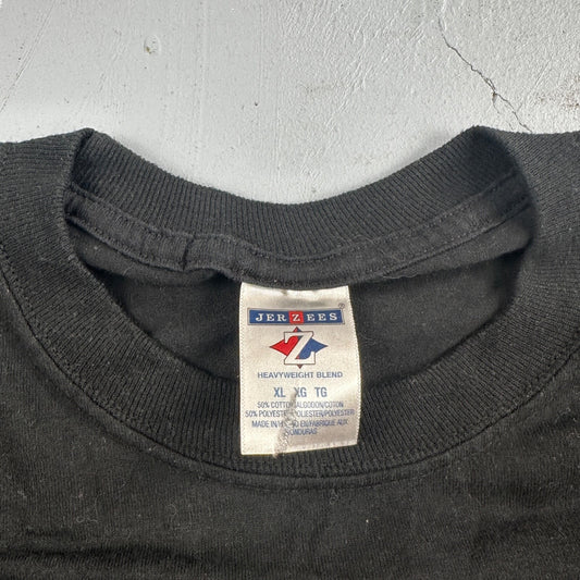 JERZEES Y2K VTG T Shirt Black No Print Lot 1 Basic Tee Simple 2000s