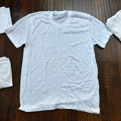 Blair Blank Vintage White T Shirt Pack 70s Essential Lot Of 4 Rap Single Stitch