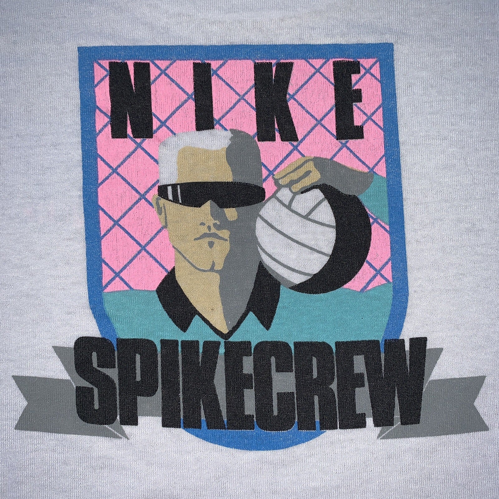 Spikecrew Volleyball Vintage Nike T Shirt USA Rare Single Stitch 90s Sports aj1