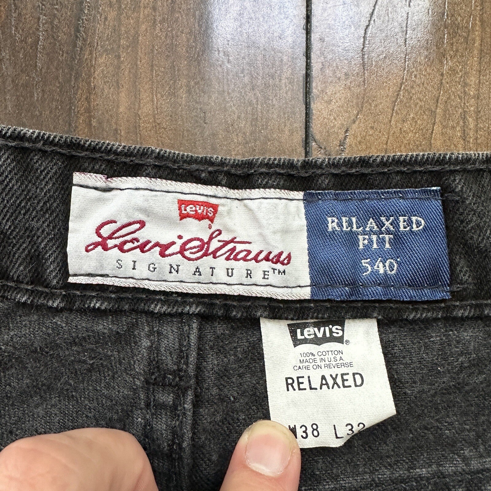 VTG Levi’s 540 Made In The USA Jeans Relaxed Fit Black 38x32 90s 501 Act 34x32