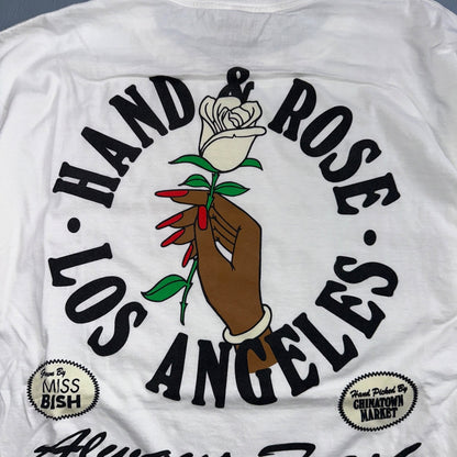 Chinatown Market VTG Style T Shirt Los Angeles Always Fresh Roses Hand Large USA