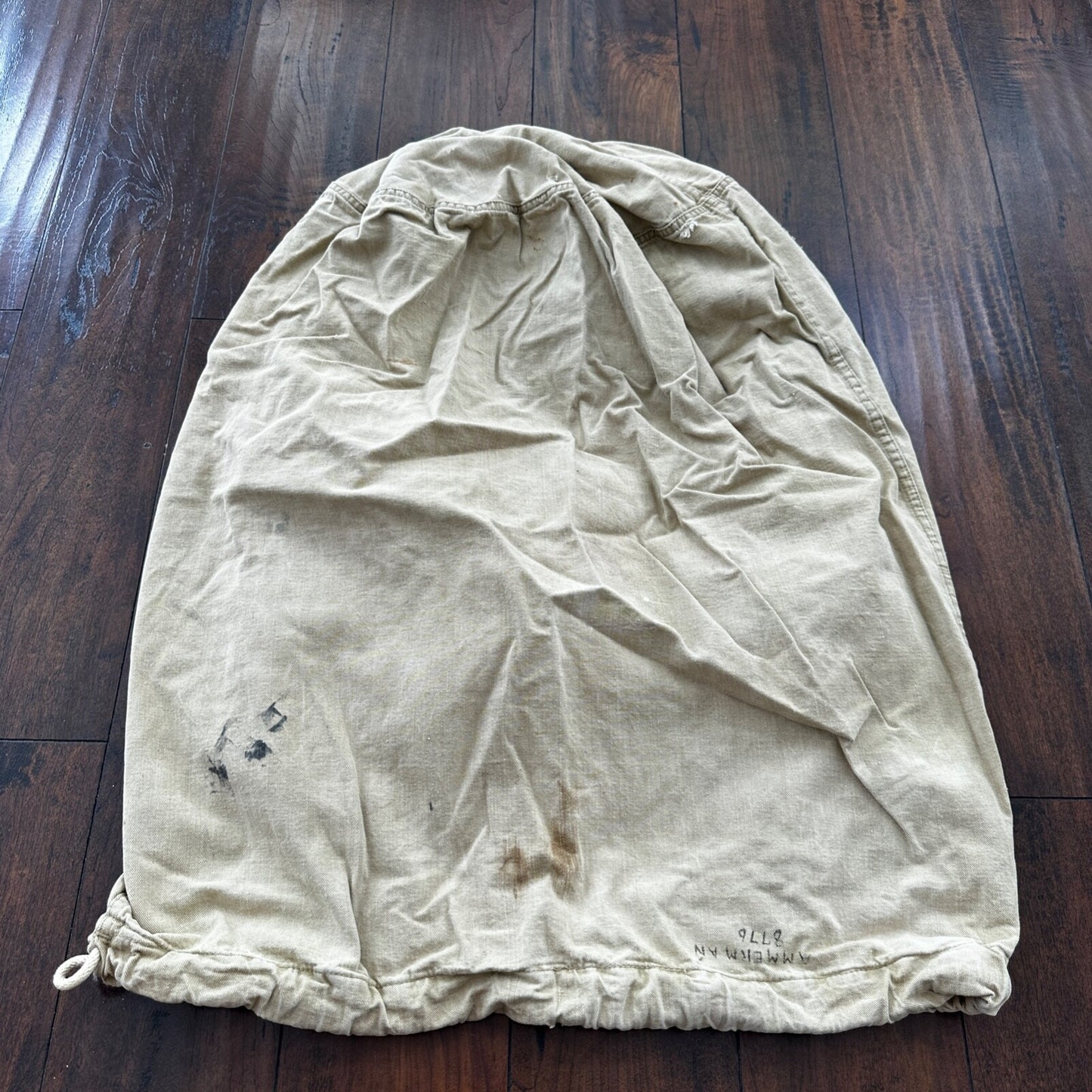VTG WWII Canvas Garment Laundry Bag Rare Military Denim 1940s 40s 50s Stencil