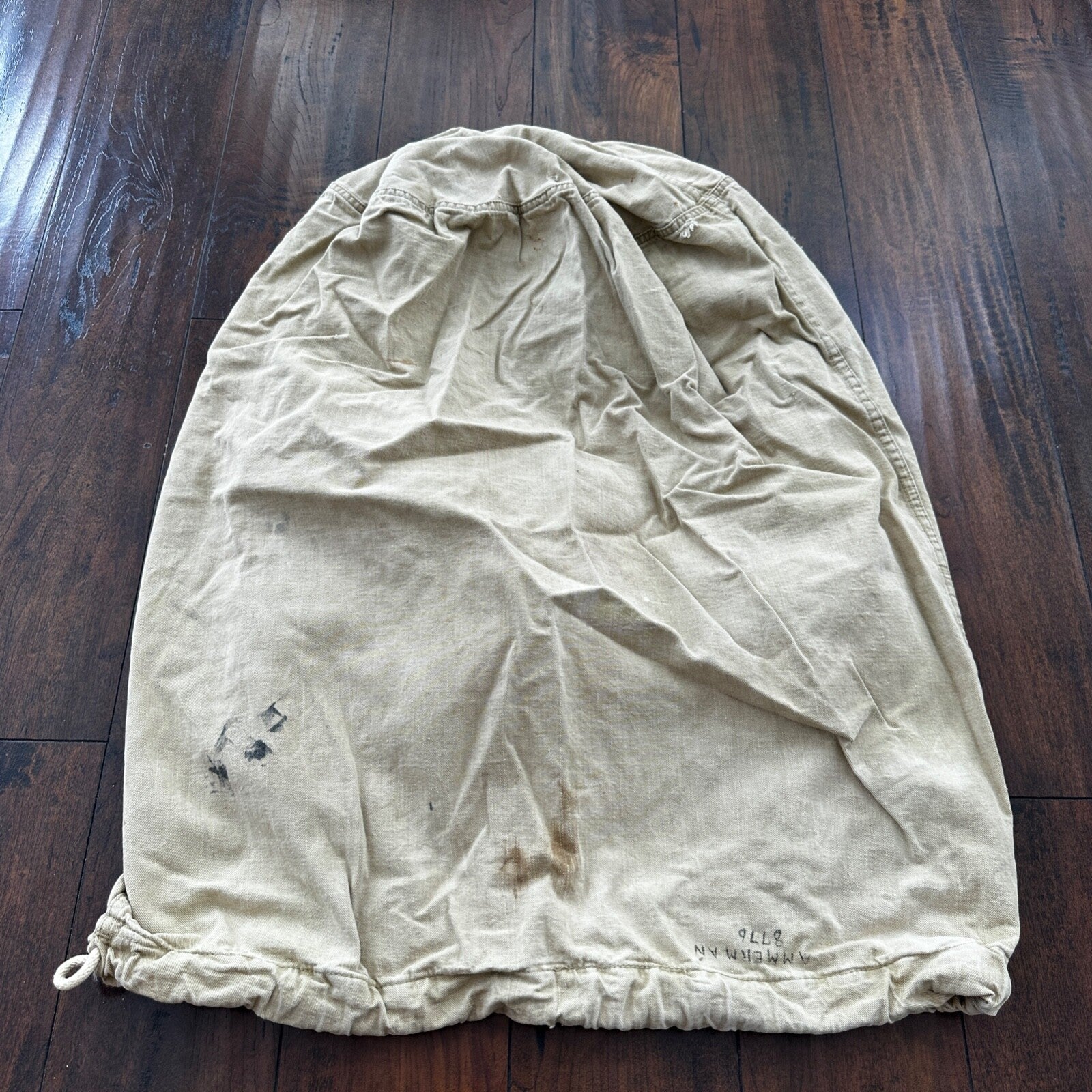 VTG WWII Canvas Garment Laundry Bag Rare Military Denim 1940s 40s 50s Stencil