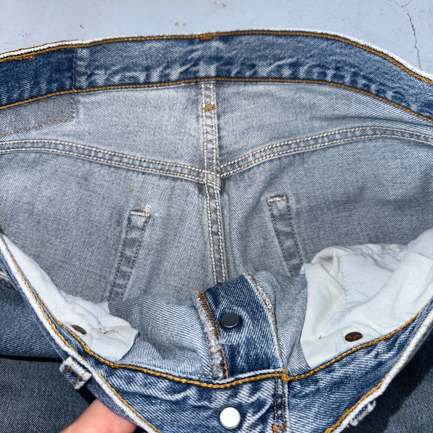 Levis 501 Vintage 90s USA XX Straight Leg Jeans Blue Light Wash 34x30 Act 31x29