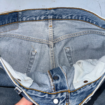 Levis 501 Vintage 90s USA XX Straight Leg Jeans Blue Light Wash 34x30 Act 31x29