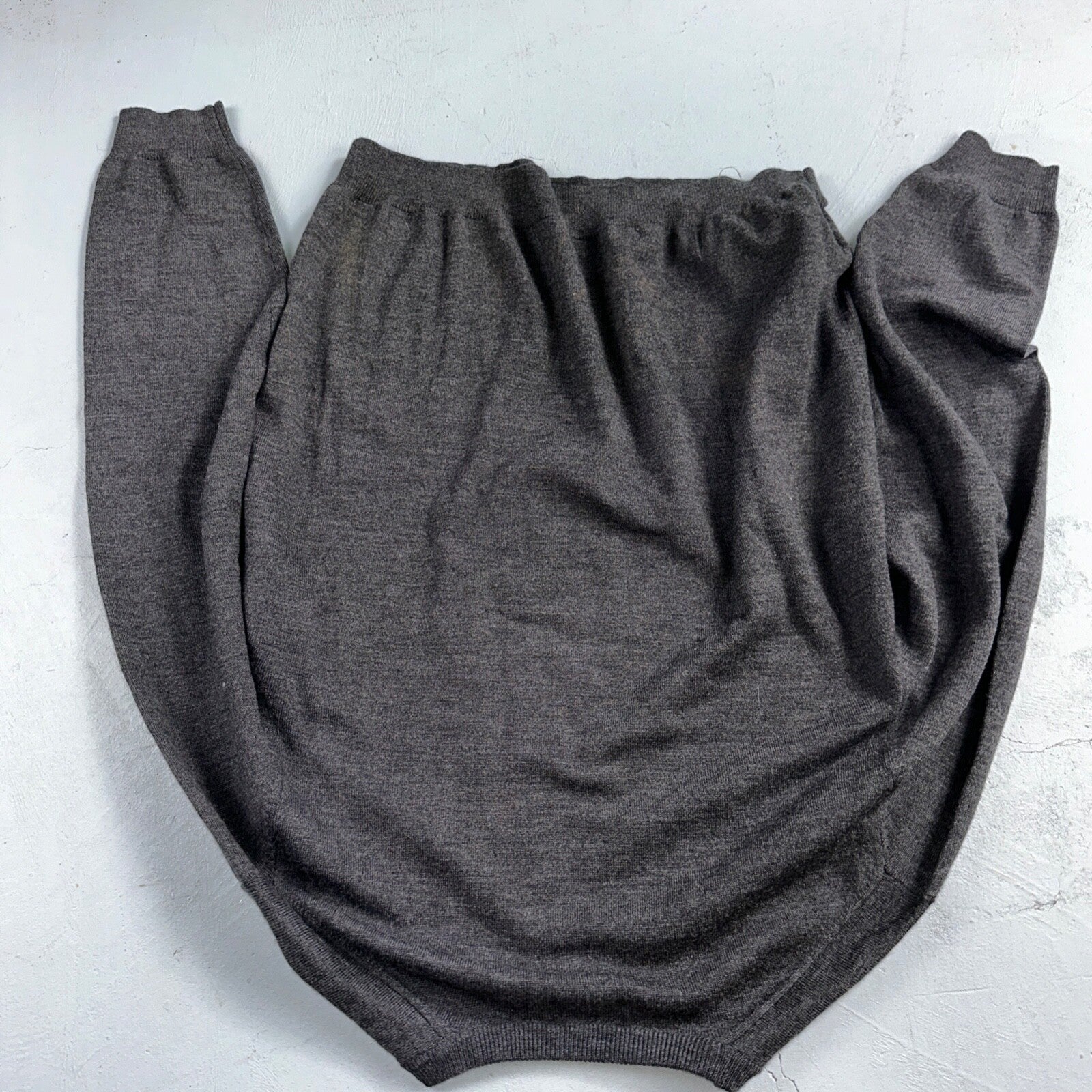 346 Brooks Brothers Mens XL Fine Italian Merino Wool Gray Sweater Tags