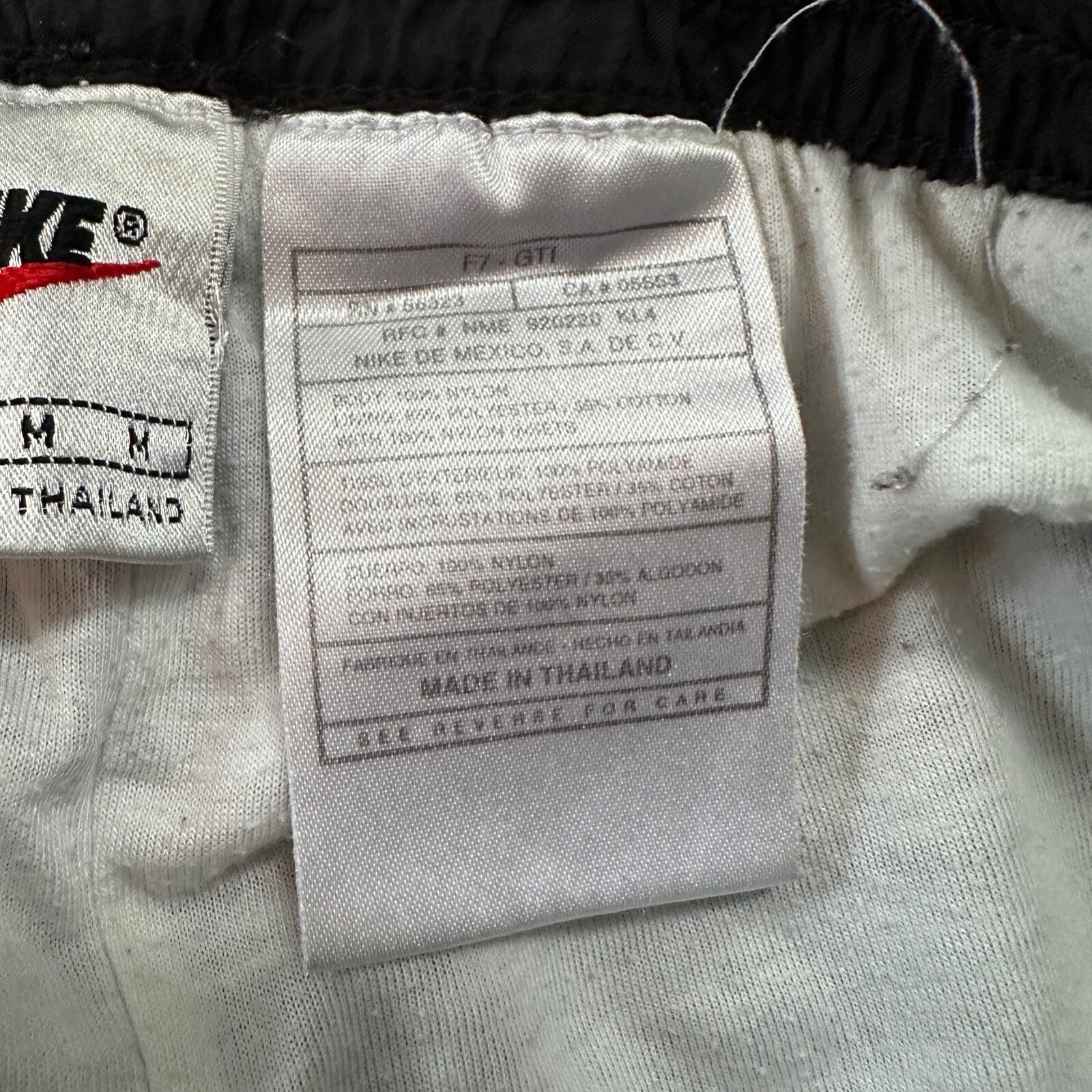 Nike Vintage 90s White Tag Windpants Track Pants Ankle Zip Unlined Black M 1990s