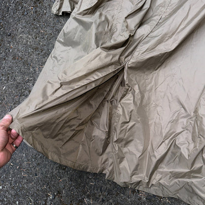 VTG 1958 US Army Mans Raincoat Nylon Taupe Shade 179 Military Uniform Mens 38L
