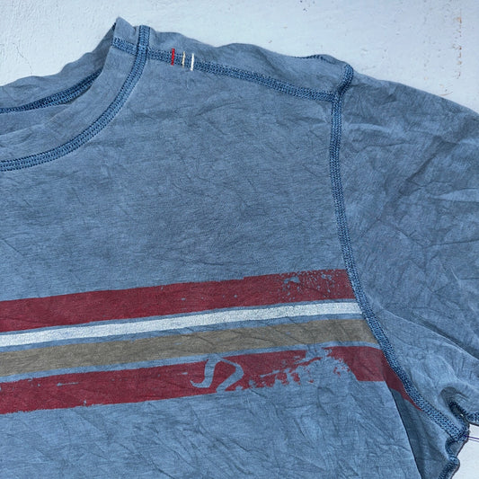 Men's Lululemon Short Sleeve Crew Neck Athletic Shirt Size M? Graphic Stripes