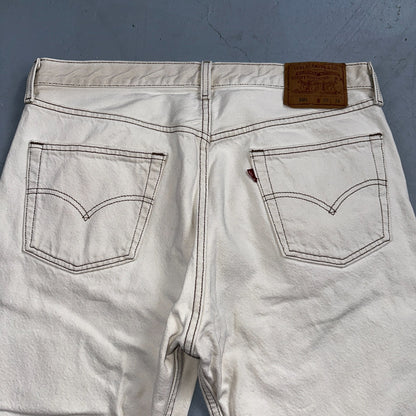 Levis 501 Vintage 90s USA XX Straight Leg Jeans White Light Wash 36x34 Act 34x34