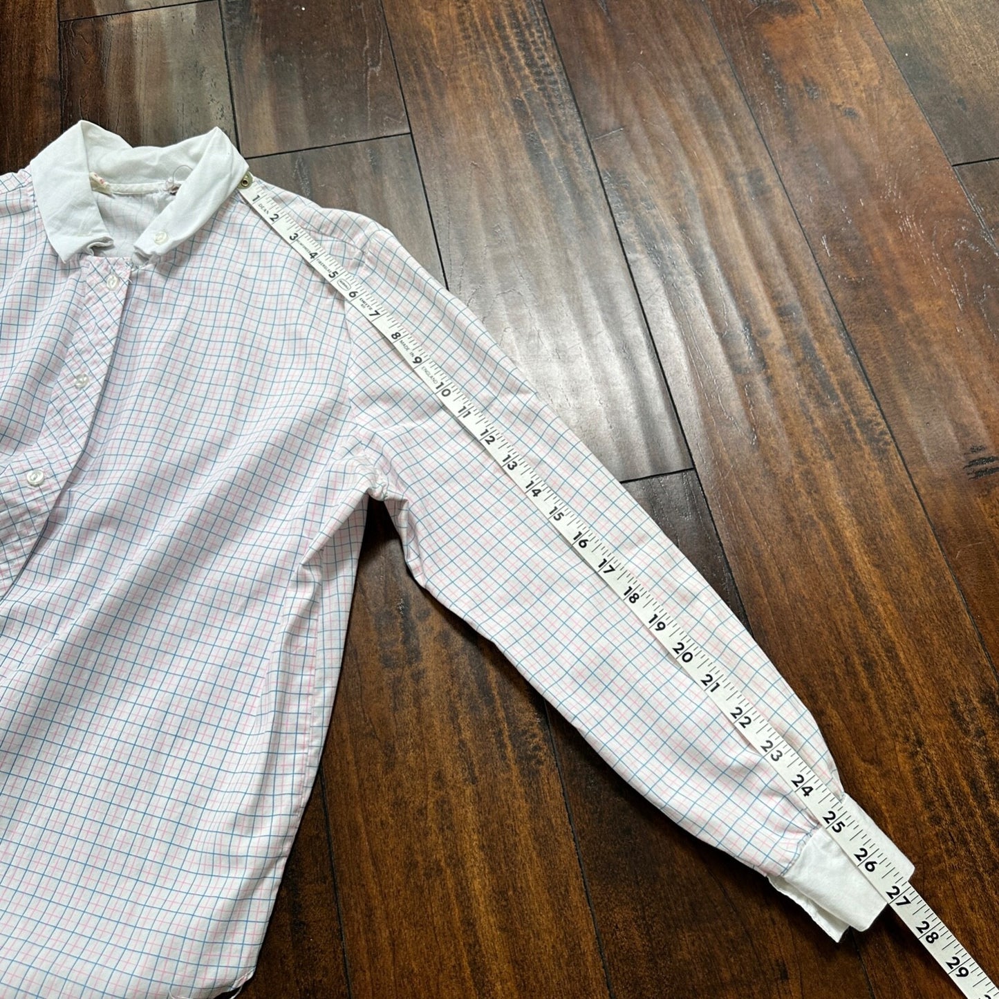 VTG 70s women's White Plaid Flannel Shirt Grunge Punk 40 Checkered jane hunt