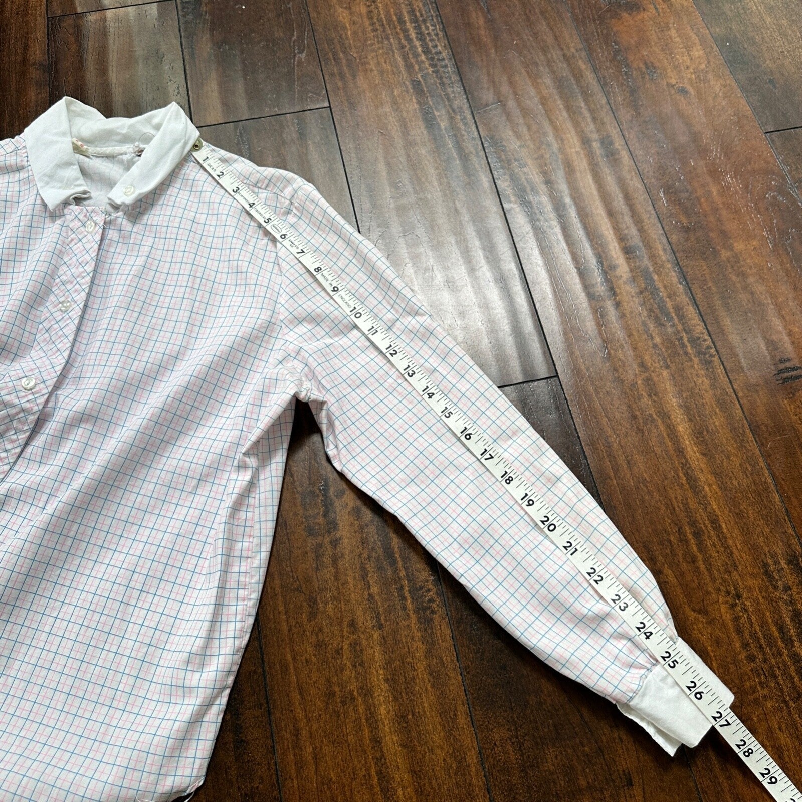 VTG 70s women's White Plaid Flannel Shirt Grunge Punk 40 Checkered jane hunt